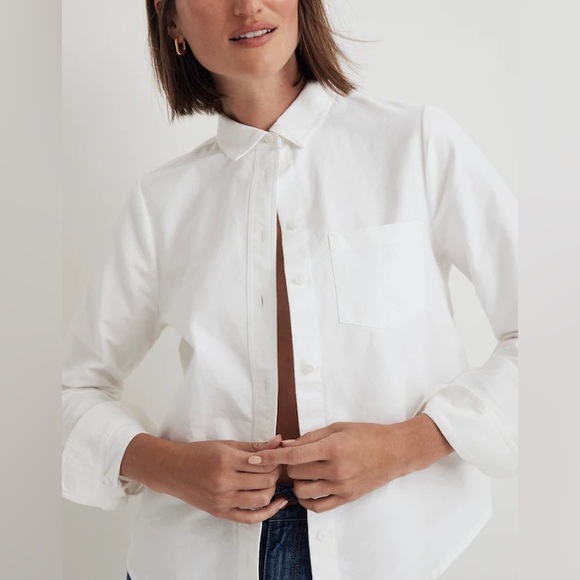 NWT Madewell Oxford Button-Up Shrunken Shirt - Picture 5 of 11